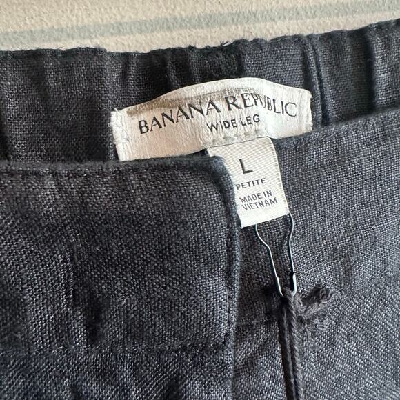 Banana Republic The Everyday Wide Leg Linen Pant Black L Petite 713516 - Picture 4 of 13
